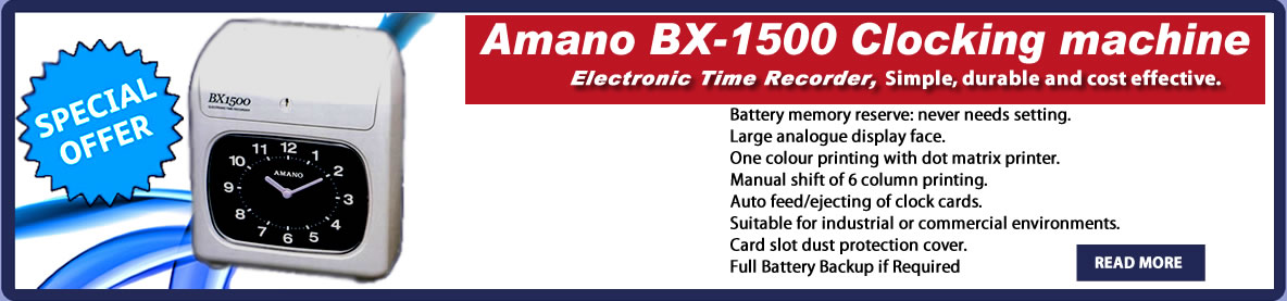Amano BX-1500 Clocking machine